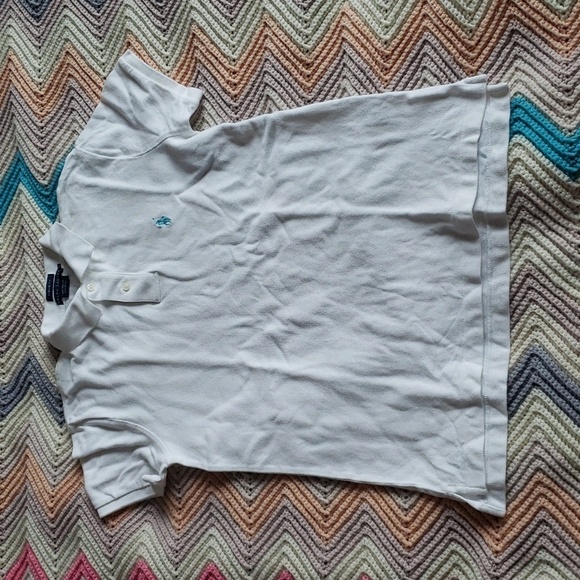 Ralph Lauren Classic Fit short sleeve Polo White with light blue logo medium - Picture 1 of 5